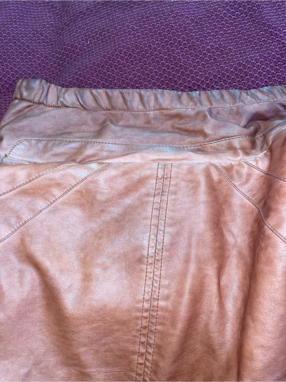 Maurices Copper Brown Faux Leather Bomber Jacket - Picture 7 of 8